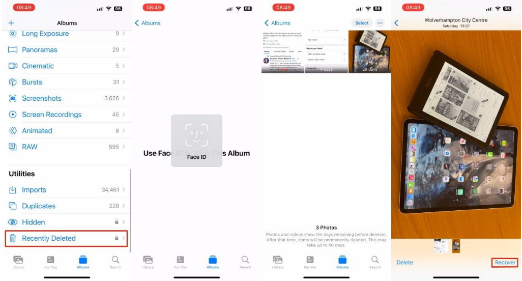 兴宁苹果14维修分享 iPhone14 上恢复已删除的照片 