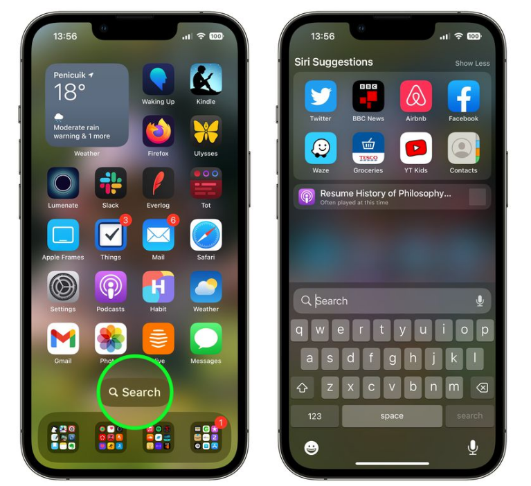 兴宁苹果手机维修分享升级到 iOS 16 后，如何删除主屏幕上的搜索按钮 